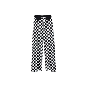 Metamorphosis Casual Pants Women's Black White Plaid