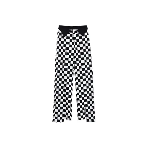 Metamorphosis Casual Pants Women's Black White Plaid