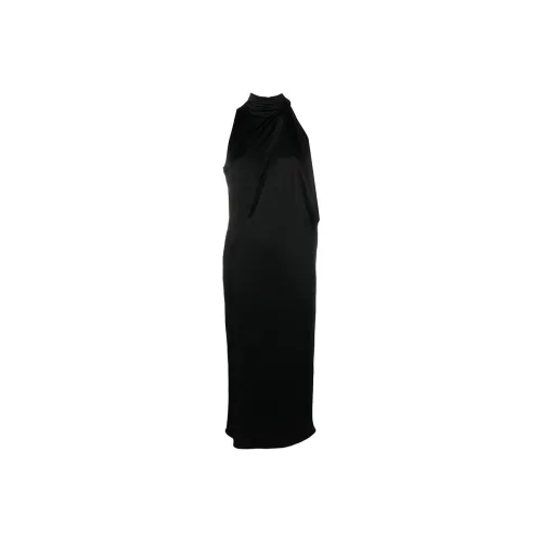 VERSACE Slashed Halterneck Sleeveless Midi Dress