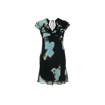 Rotate Chiffon Ruffle Mini Dress