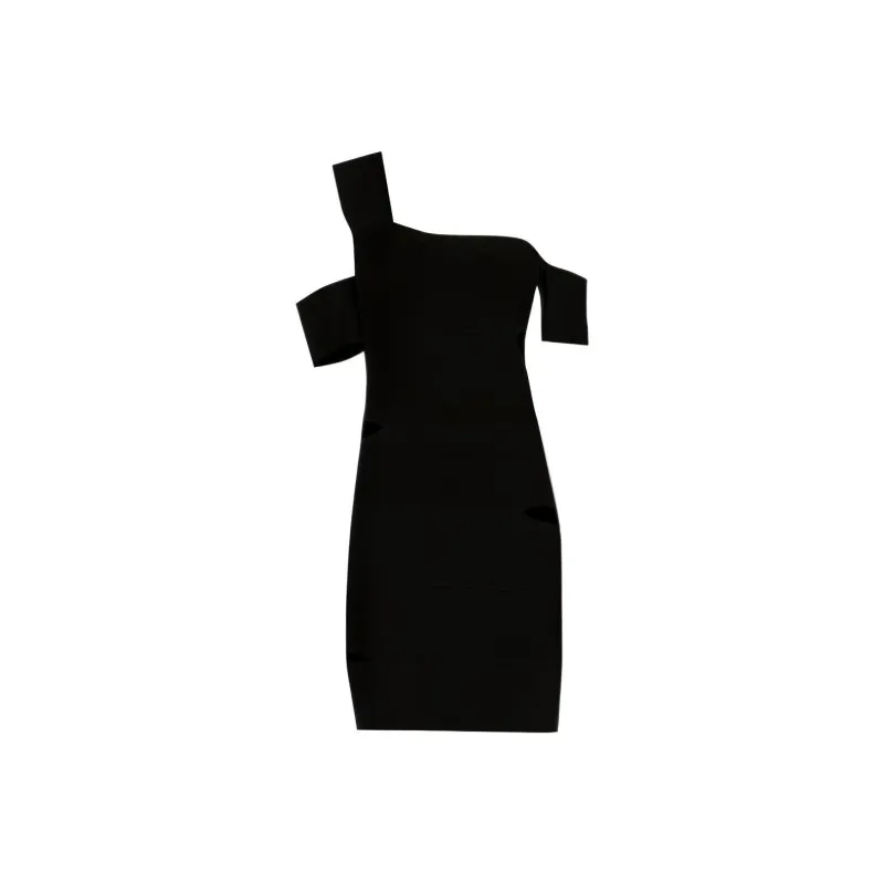 Alexander McQueen Cut Out One Shoulder Mini Dress-0