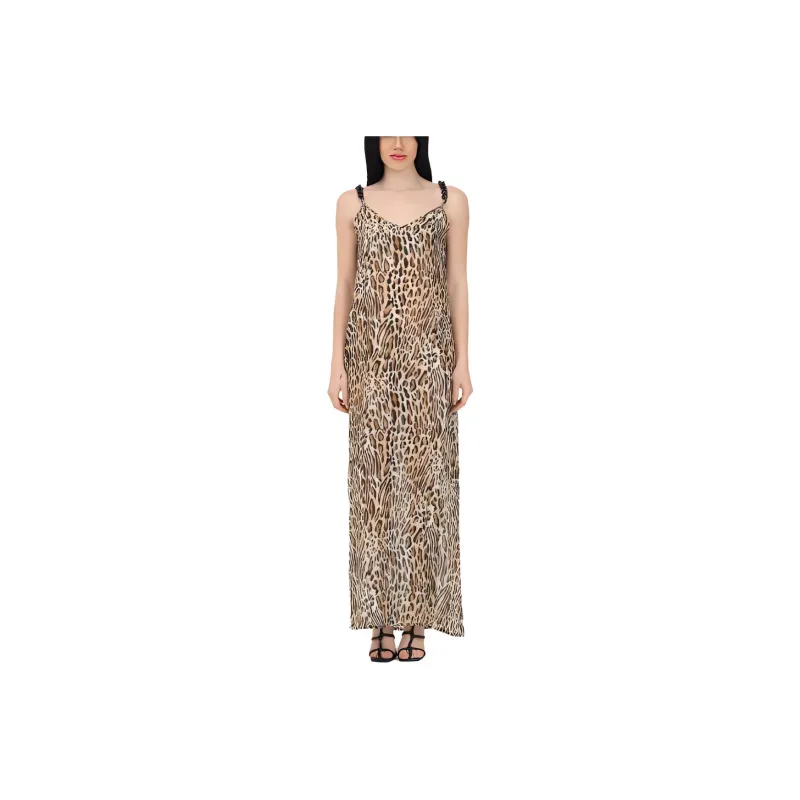 MOSCHINO Leopard Printed Strapped Dress-0
