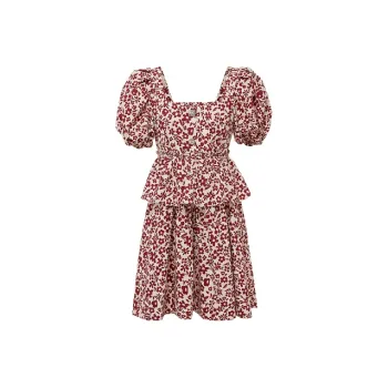 D'zzit Short-Sleeved Dresses Women's Deep Red