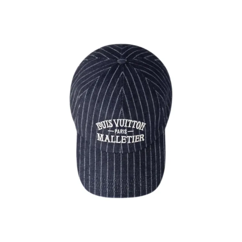 LOUIS VUITTON Cotton, Viscose, Bead Baseball Caps Men's Dark Blue-2