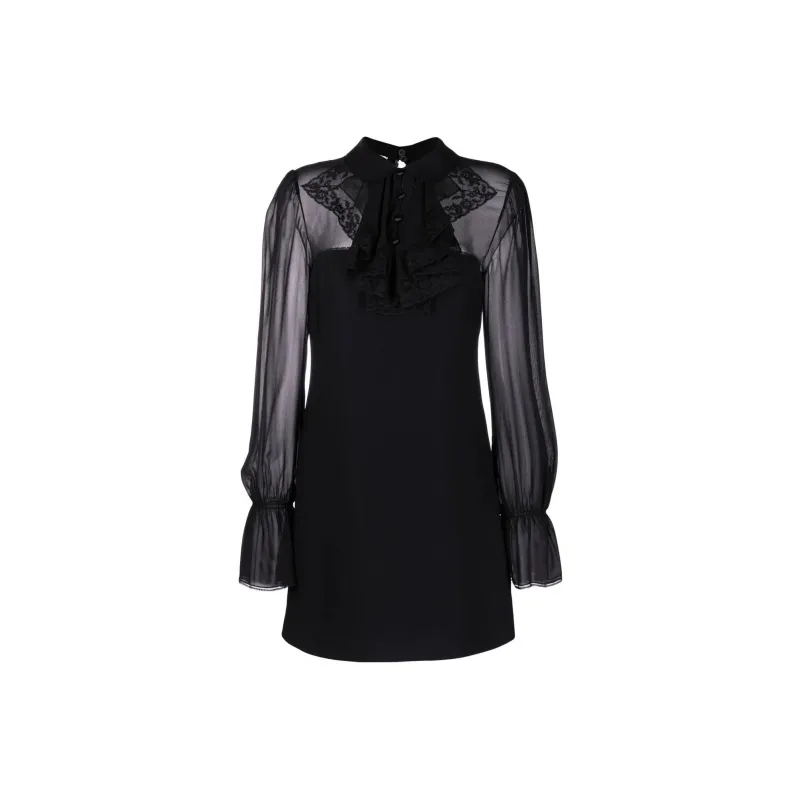 MIU MIU FW22 Long Sleeved Dress Women's Black-0