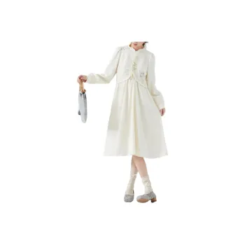 ZIHAN Long-Sleeved Dresses Women's Beige