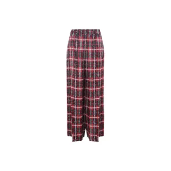 BESIONIA SS25 Casual Pants Women's Red Plaid Pattern