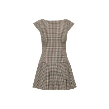 ARITZIA FW24 Sunday Best Palette Dress Short-Sleeved Dresses Women's Liliana Beige Black/Beige Black