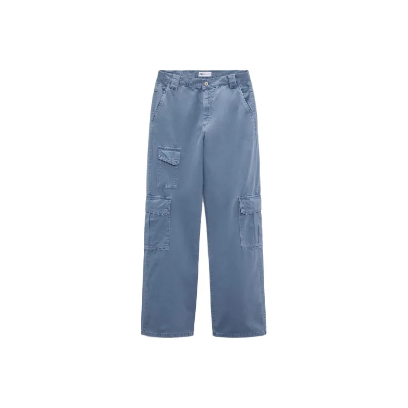 ZARA Cargo Pants Women's Blue-0