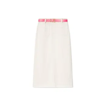 PSALTER Denim Long Skirt Women's Raw White