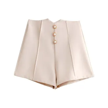 Olrain Casual Shorts Women's Apricot