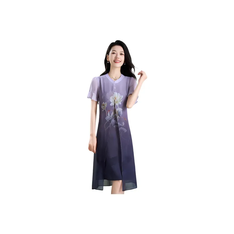Mylan Short Sleeved Dresses Women's Purple-0
