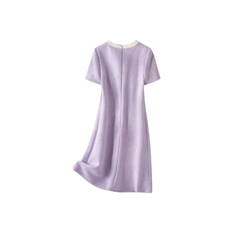 IHIMI Short Sleeved Dress Women's Light Purple-1