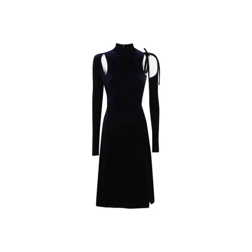 VERSACE JEANS COUTURE Cut out Velvet Wrap Dress