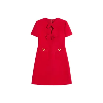 Valentino Short Sleeved Dresses Women's Red