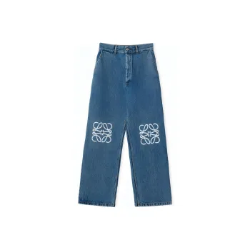 LOEWE Anagram Baggy Jeans In Denim Blue