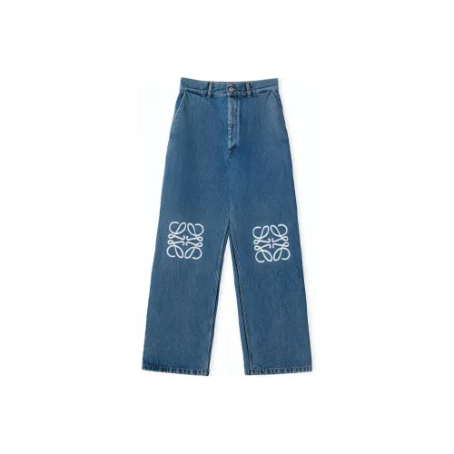 LOEWE Anagram Baggy Jeans In Denim Blue
