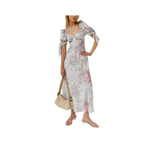 FREE PEOPLE Selkie The Poet Printed Slip Dress Short-Sleeved Dresses Women's Picnic Basket