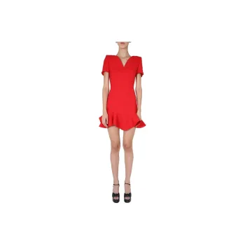 Alexander McQueen Ruffled Hem Mini Dress