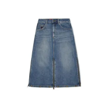 GUESS Denim Long Skirts Women's Blue