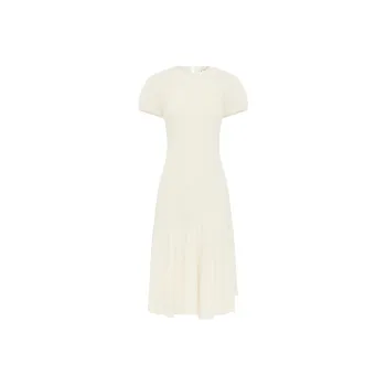 WITH JEAN FW24 Emily Dress Short-Sleeved Dresses Women's Off White/Ecru
