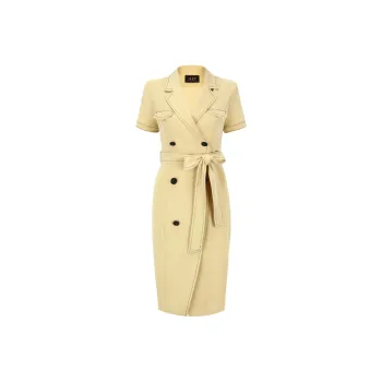 ONE SHALLOW Short Sleeved Dresses Women's Light Yellow