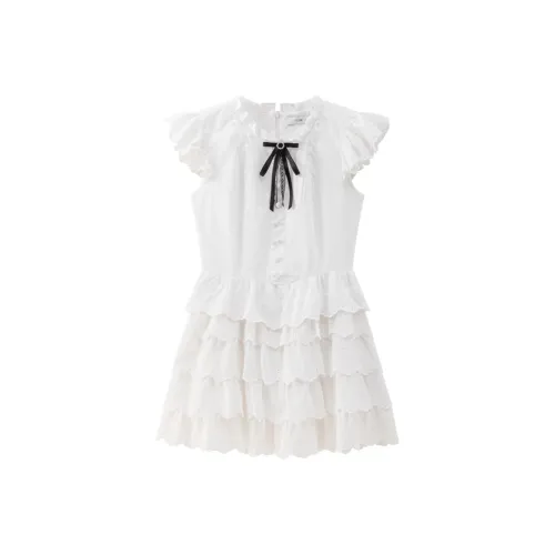 Incolore Short Sleeved Dresses Women's White