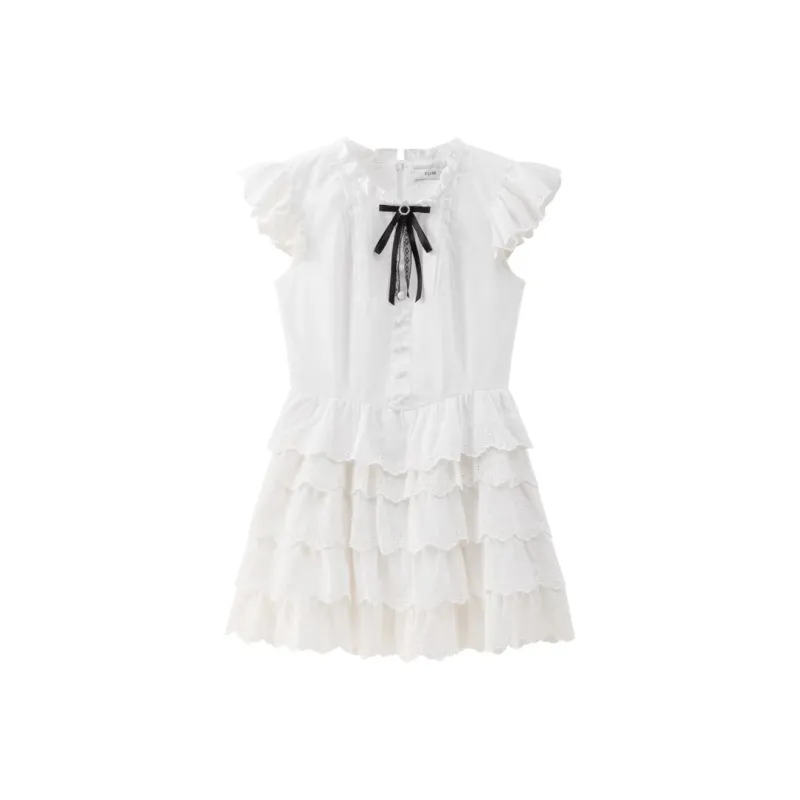 Incolore Short Sleeved Dresses Women's White-0