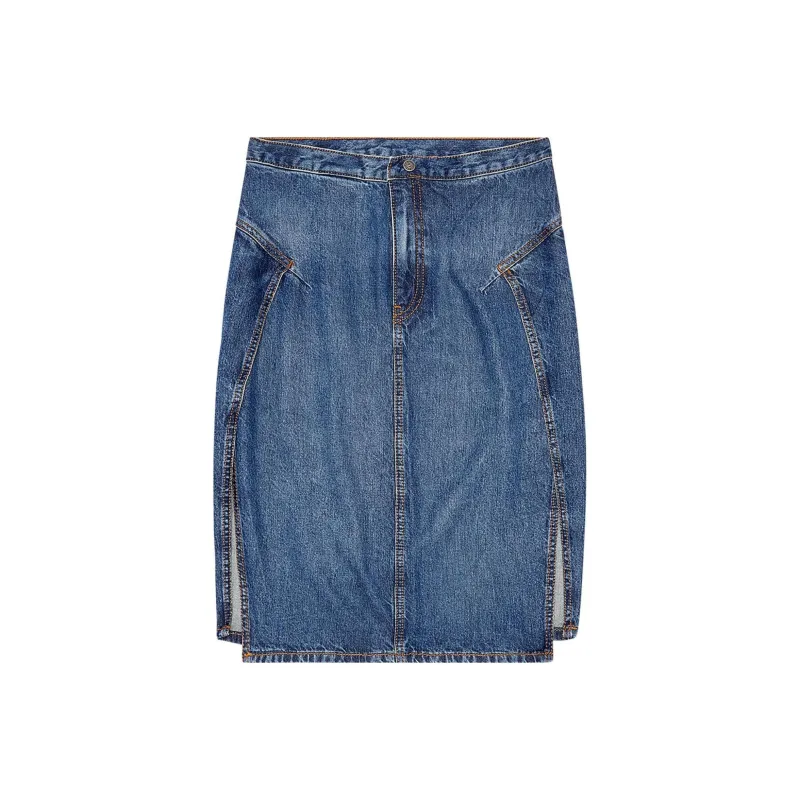DIESEL Denim Long Skirts Women's Blue-0