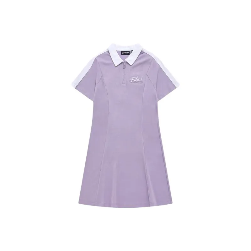 FILA FUSION Short Sleeved Dress Women's Perfume Purple-0