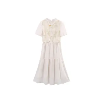 A Paradise For Awakening Short-Sleeved Dresses Women's Beige