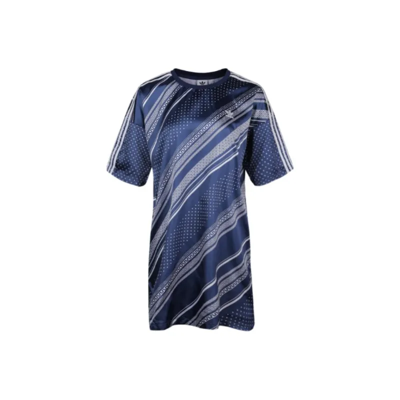 Adidas Originals TREFOIL DRESS Short Sleeved Dress Women's Blue-0