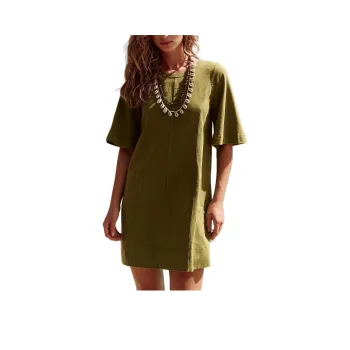 FREE PEOPLE Portia Mini Short-Sleeved Dresses Women's Cardamom Seed