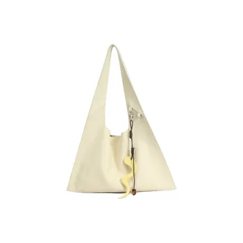 Bullrun Cow Leather Shoulder Bag Women's Black/Cookie/Milkshake White