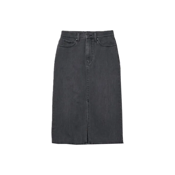 UNIQLO Denim Long Skirts Women's Sky Gray-0