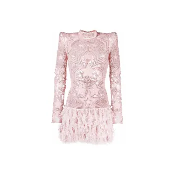 BALMAIN Long-Sleeved Dresses Women's Pink