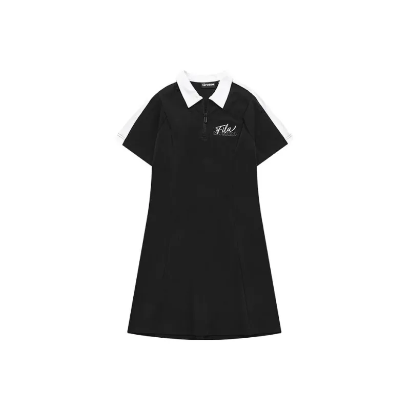 FILA FUSION Short Sleeved Dresses Women's Pitch Black-0