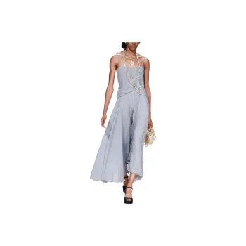 CHANEL Sleeveless Dresses Women's Gray