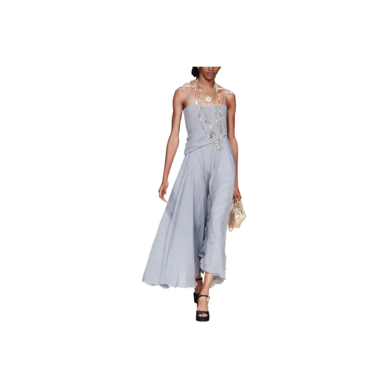CHANEL Sleeveless Dresses Women's Gray-0