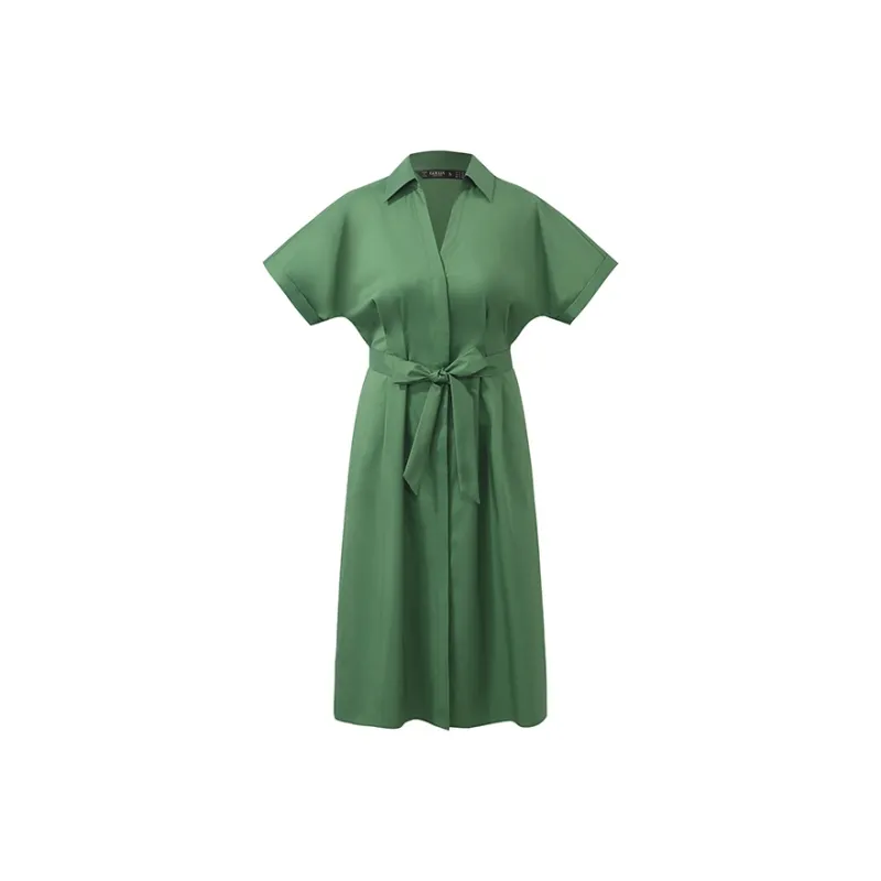 GOELIA Short Sleeved Dress Women's Forest Green-0