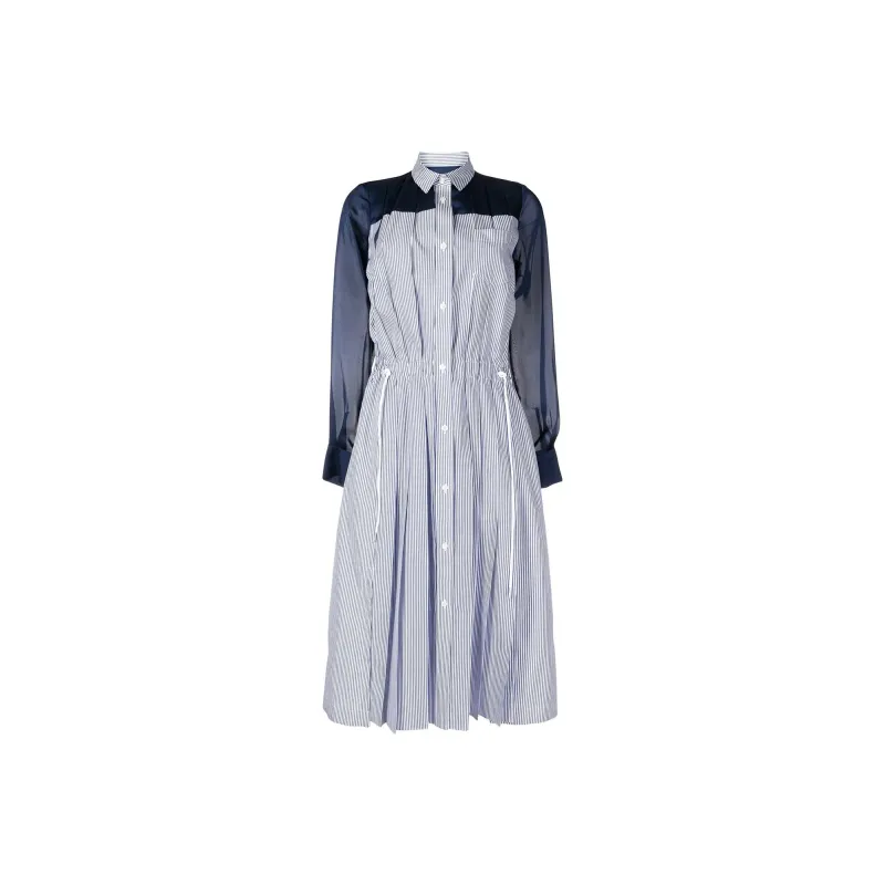 Sacai Long-Sleeved Dresses Women's Blue-0