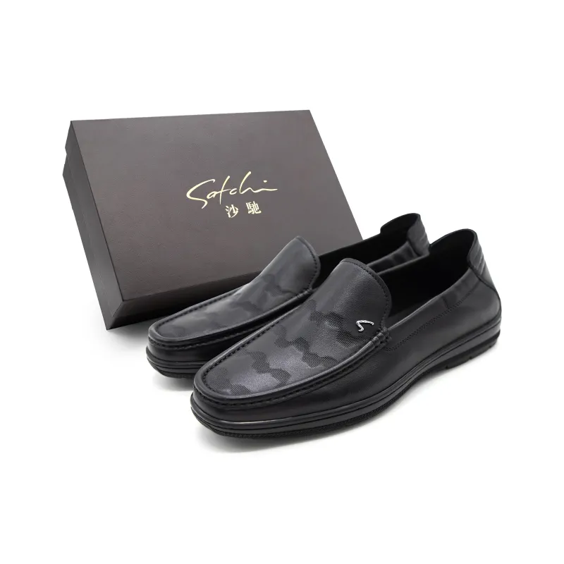 Satchi Loafers, Slip on Men's Black-1