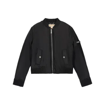 MICHAEL KORS Satin Ciré Bomber Jacket