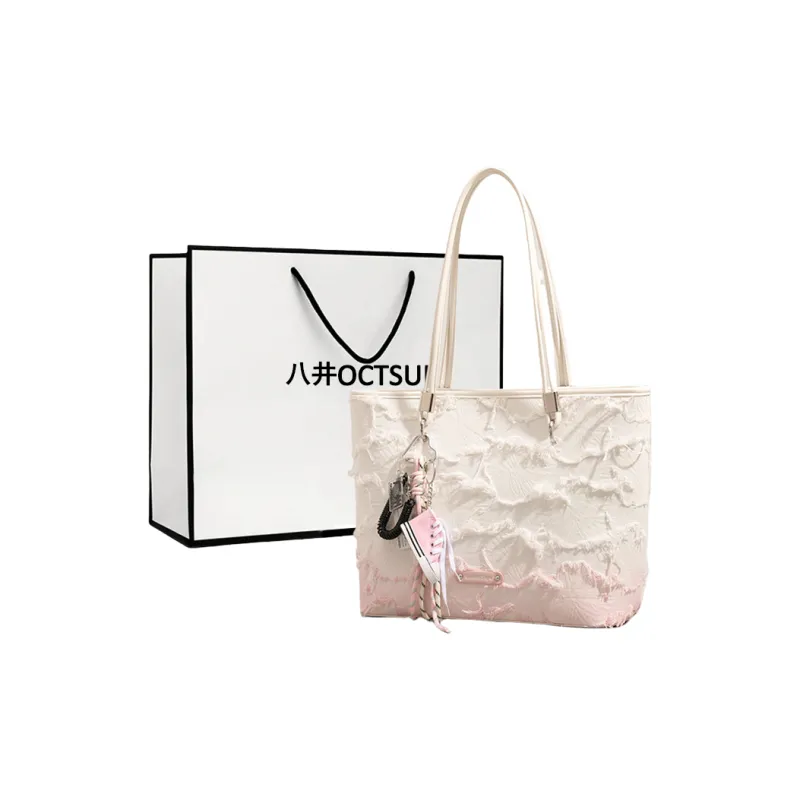 OCTSUI PU Tote Bag, Shopping Bag, Shoulder Bag Regular Women's Ecru-0