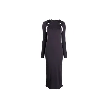 Jacquemus Cut-Out Long-Sleeved Midi Dress