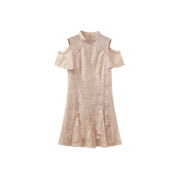 SHUIYUNJIAN Short-Sleeved Dresses Women's Light Pink