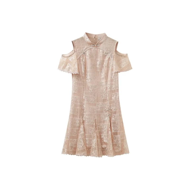 SHUIYUNJIAN Short-Sleeved Dresses Women's Light Pink-0
