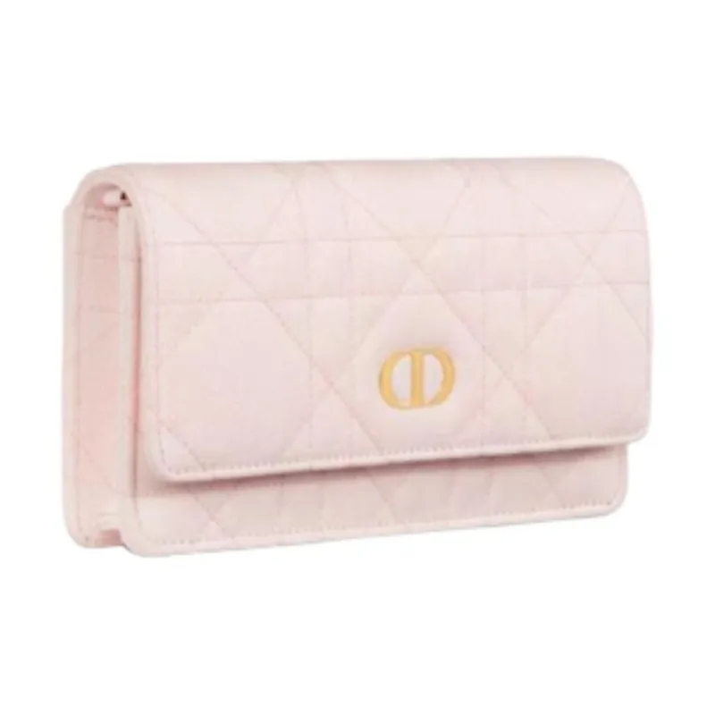 DIOR Caro Denim Shoulder Bag Women's Pink-2