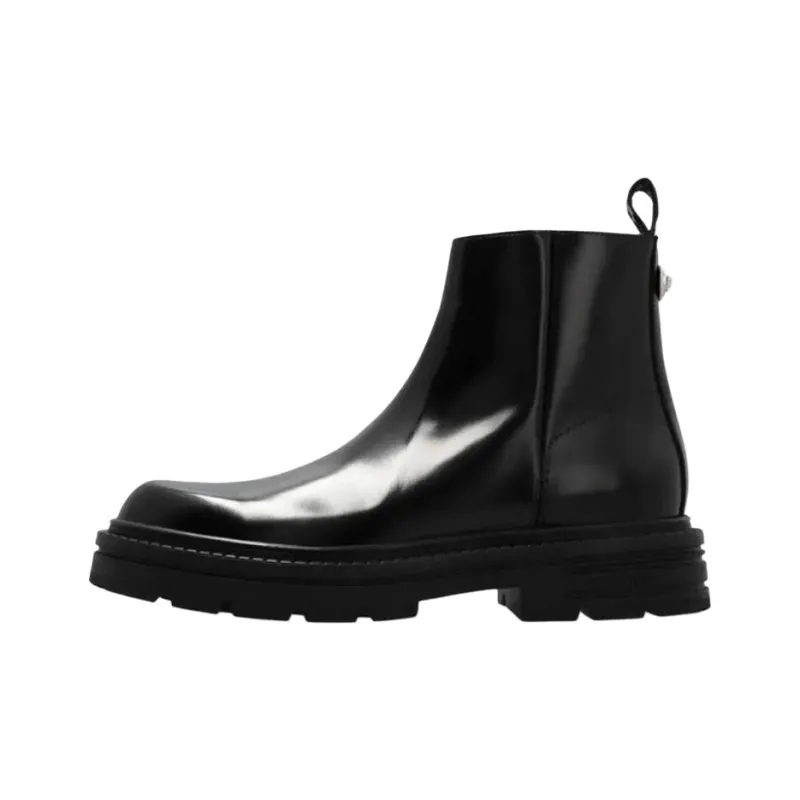 FANSIZHE Ankle Boots Men's Black-0