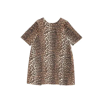 GANNI Leopard Printed Open Back Mini Dress